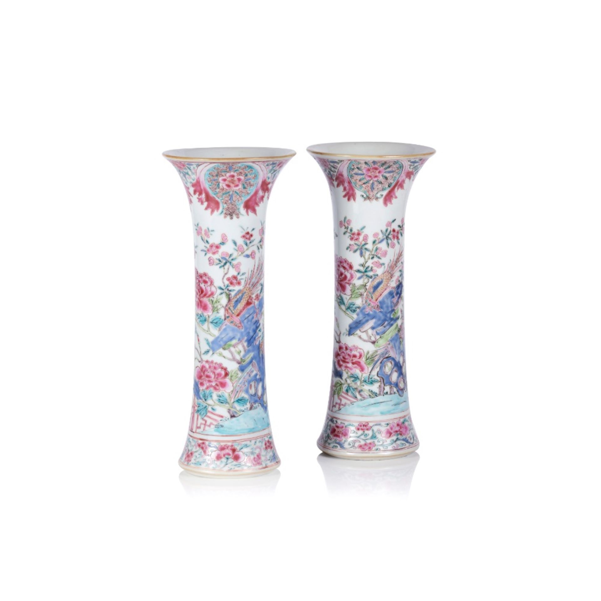 A pair of beaker vases