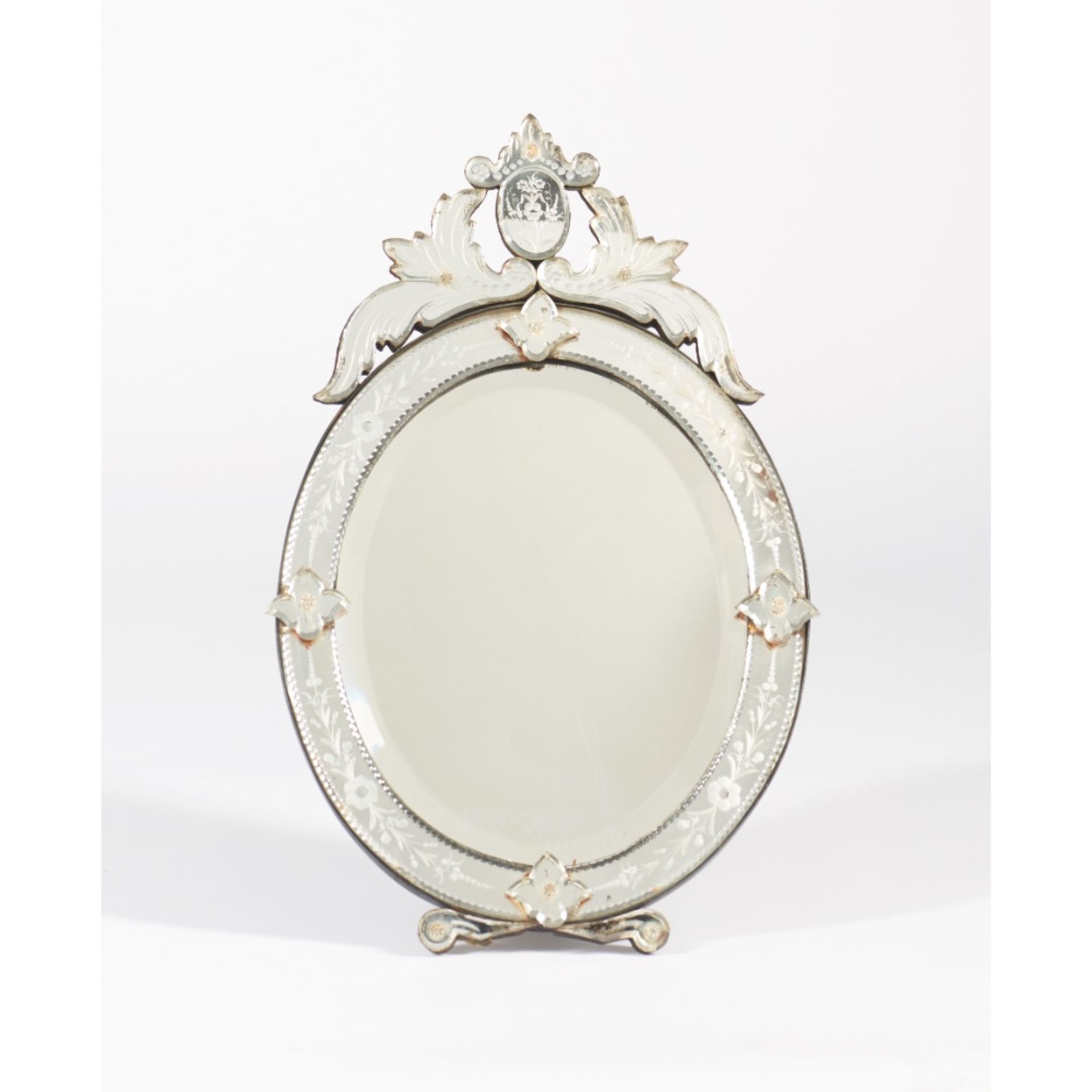 A pair of Venetian table top mirrors