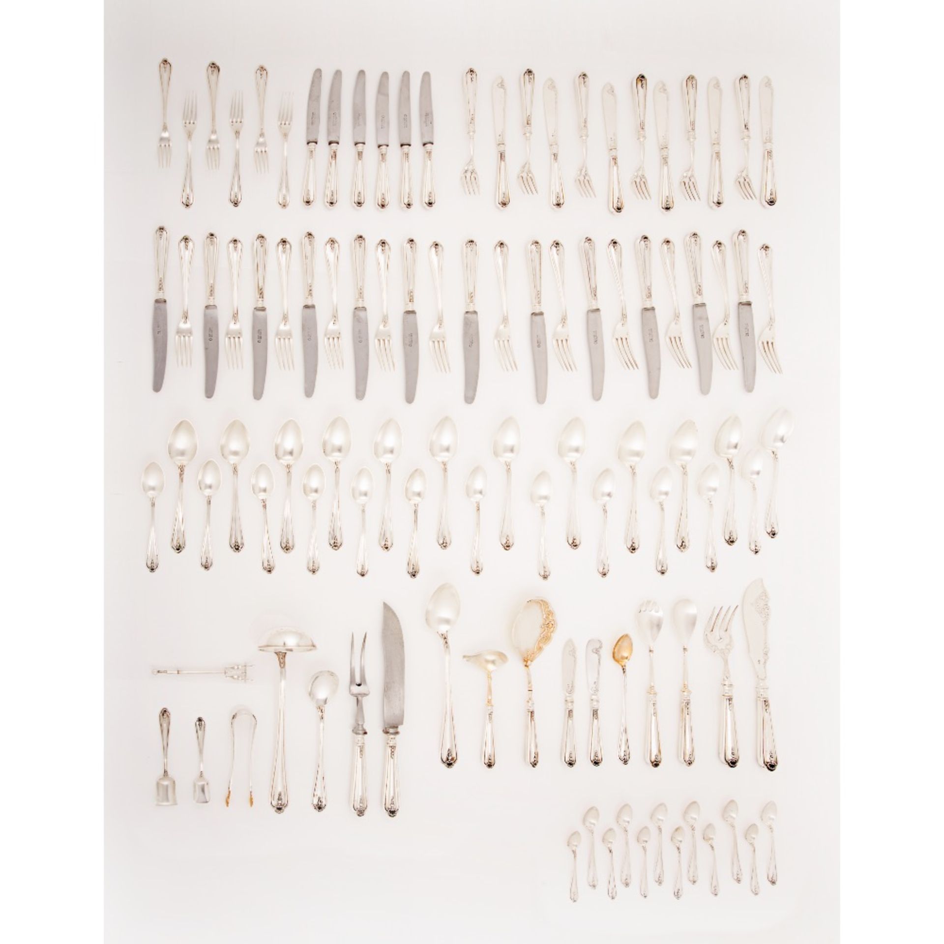 A D.João V style set of cutlery for 12 covers - Image 2 of 2