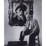 Angus McBean (1904-1990) "Jean Renoir with self-portrait of his father Pierre-Auguste Renoir"