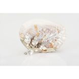 A dish, Shell, Silver 925/000 applied element, With two fresh water pearls, Post-2021 hallmark,