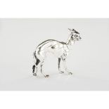 A dog, Silver sculpture, 19th century, Unmarked, Lisbon recognition mark only (1887), (signs of