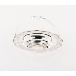 A one handle round basket, Silver 833/000, Undulated lip, Engraved decoration, Oporto hallmark (