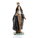 Saint Theresa of Avila, Carved and polychrome wood, Portugal, 18th / 19th century, Height: 57 cm