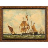 English School, 19th century, A Marine scene, Oil on canvas, 51x76,5 cm