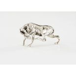 A deer, Silver sculpture, Chiselled and engraved decoration, Spain, 20th / 21st century, Assay