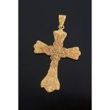 A cross shaped pendant, Gold 800/000, Filigree decoration, Oporto hallmark (1985-2020) and