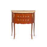 A small Louis XV style side table, Wood, Jacaranda and other woods veneered carcass, Two drawers,