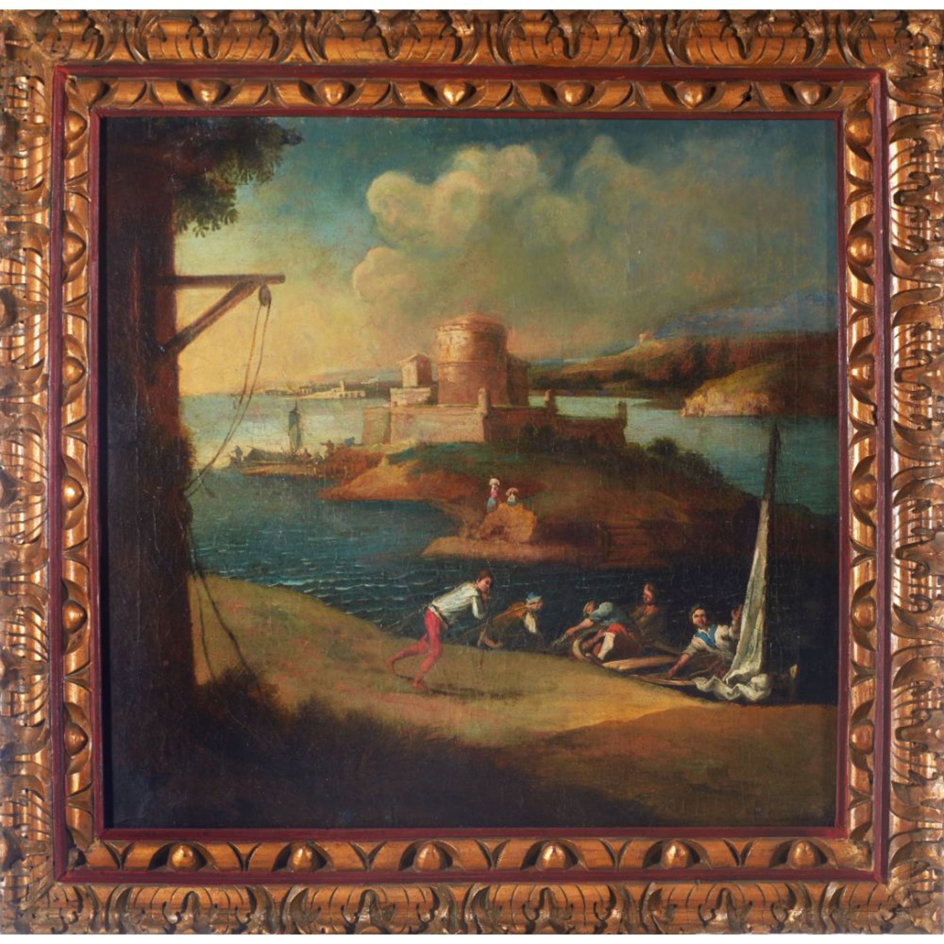 Neapolitan School, 18th / 19th century, Landscape, Oil on canvas, 79,5x83 cm