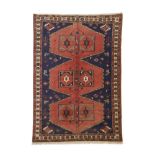 A Kelardasht rug, Iran, Wool and cotton of geometric pattern in beige and blue shades, 310x210 cm