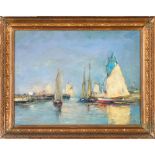 European School, 19th / 20th century, A Marine scene, Oil on canvas applied onto panel, Signed, (