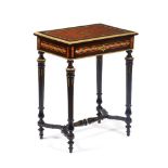 A Napoleon III dressing table, Ebonised wood and other woods, Yellow metal and mother-of-pearl