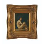 French school, 19th / 20th centuryA female nude, Oil on panel25x20,5 cm