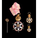 Three chivalry orders decorations, Two Brazilian Imperial Order of the Rose, Gold and silver,