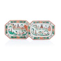 A pair of octagonal serving platters