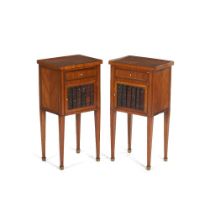 A pair of Louis XVI style bedside cabinets