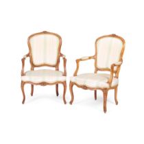 A pair of Louis XV style fauteuils