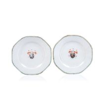 A pair of armorial plates