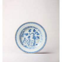 A blue and white 'deer and pine tree' dish 雍正时期青花鹿松盘