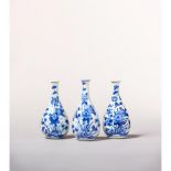 Three small blue and white bottle-vases 康熙时期青花小瓶三件