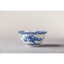 A blue and white 'Winter Friends' bowl 康熙时期青花"岁寒三友"碗