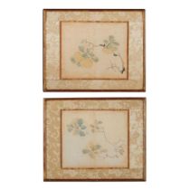 Two woodblock prints from "Ten Bamboo Studio Manual of Calligraphy and Painting" (Shizhuzhai shuhua
