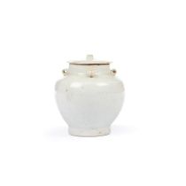 Small white-glazed jar and cover