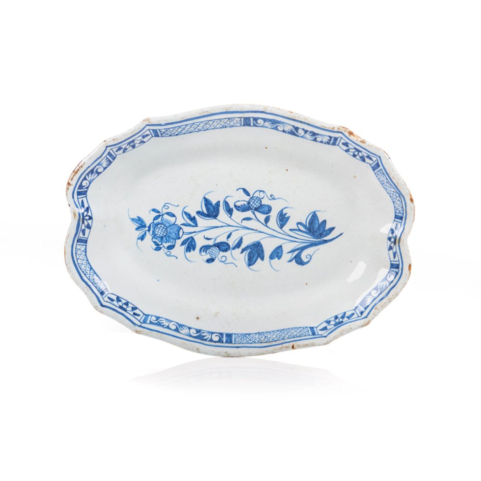 A scalloped serving platter