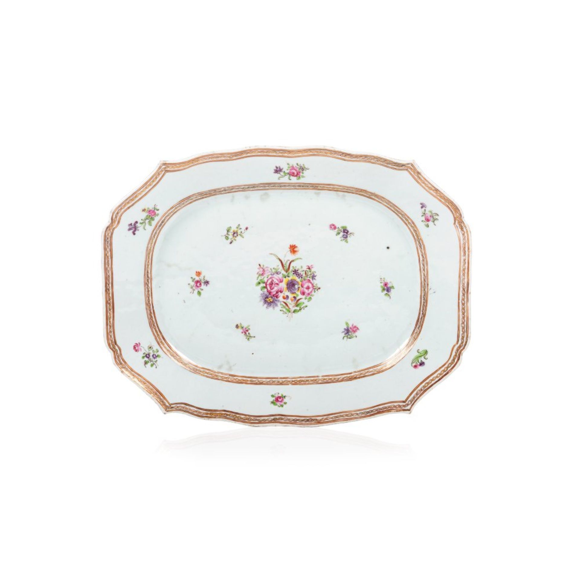 A scalloped serving platter