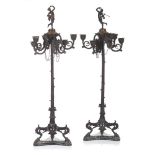 A pair of Louis Philippe six branch candelabra