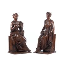 Two allegorical sculptures