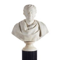 A bust on a Napoleon III plinth