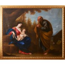 Andrea Vaccaro Attrib. (1604-1670)The rest on the Flight into Egypt