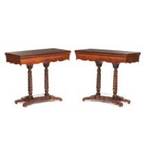 A pair of Romantic era games tables