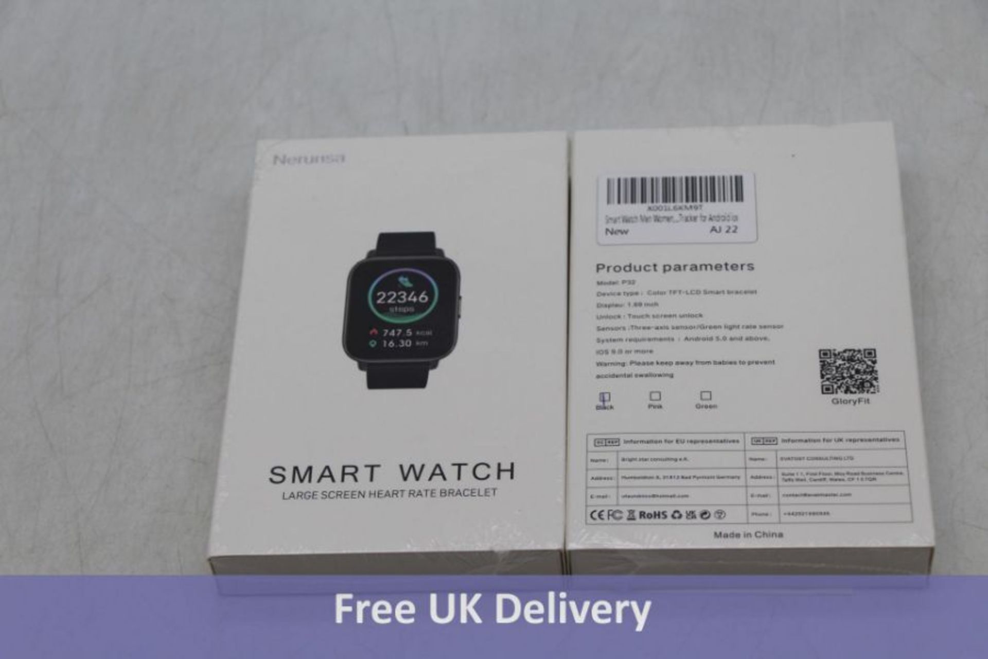 Eighteen Nerunsa Unisex Smart Watches, 1.69" Fitness Tracker, with Sleep/Heart Rate Monitor - Image 7 of 9