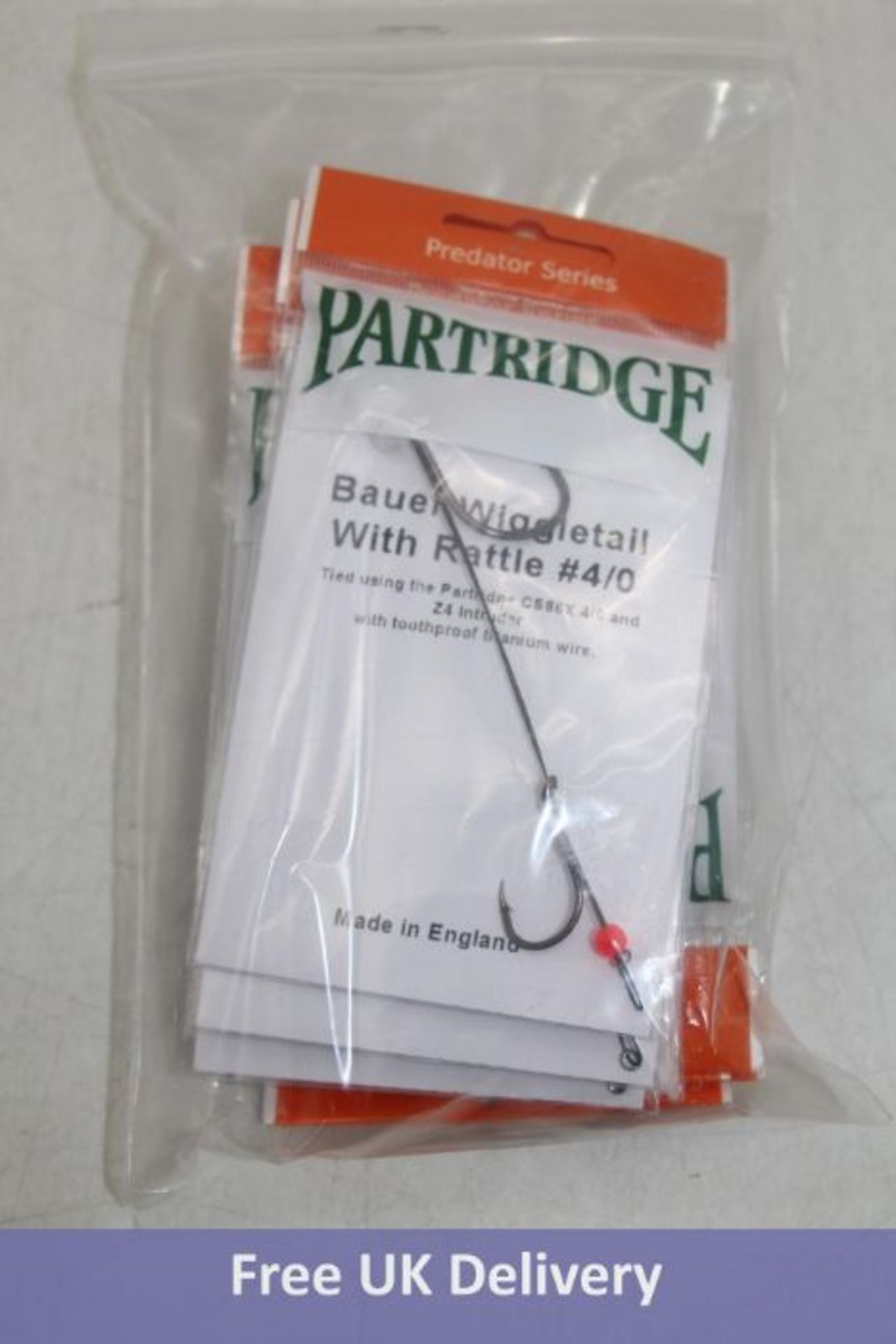 Ten Partridge Bauer Wiggletail Pike Rig with Rattle, #4/0