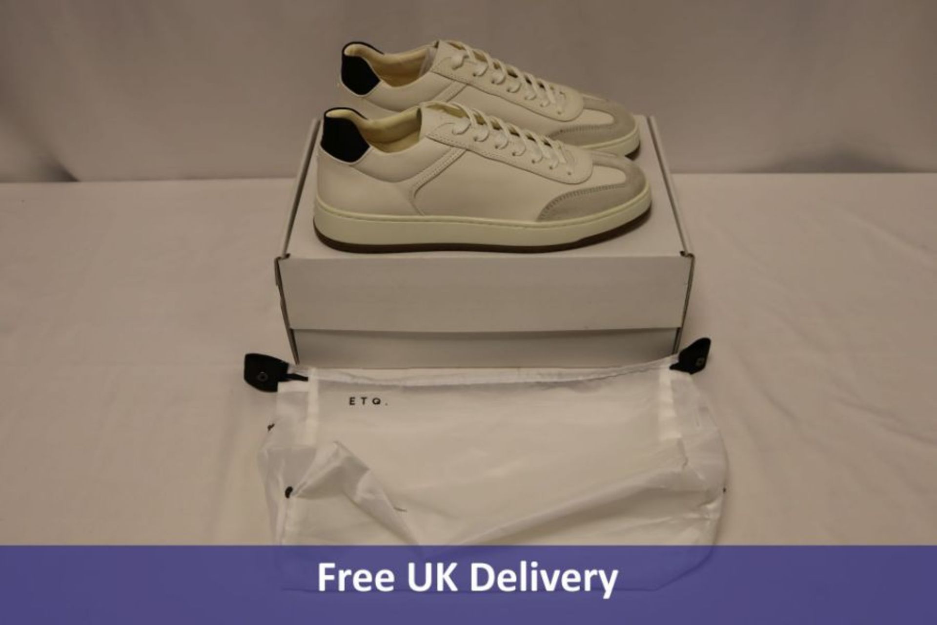 ETQ. Women's LT 05 Army Leather Trainers, Off White, UK 7