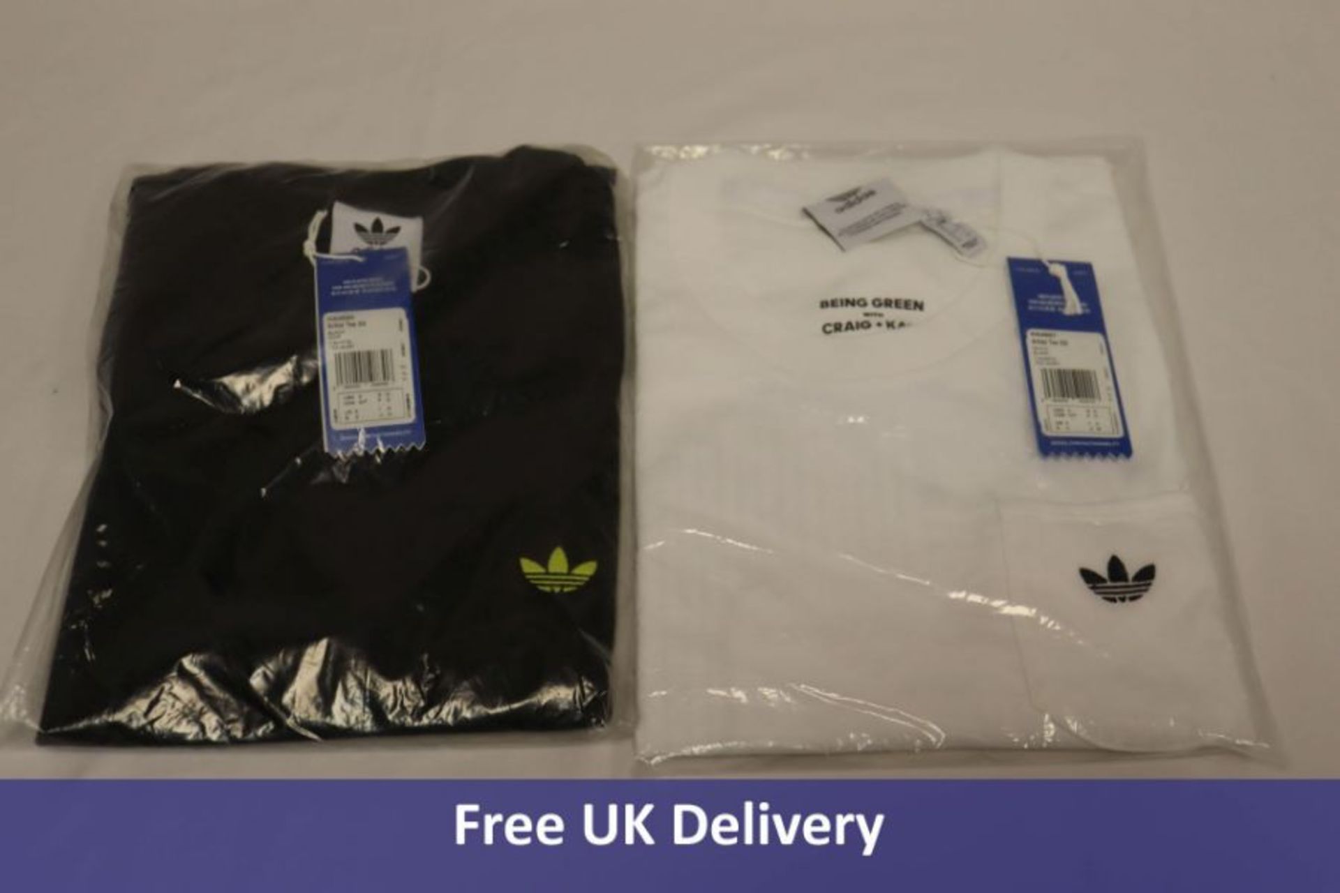 Two Adidas Men's Artist T-Shirts to include 1x White, Small, HA4691, 1x Black, Small, HA4690