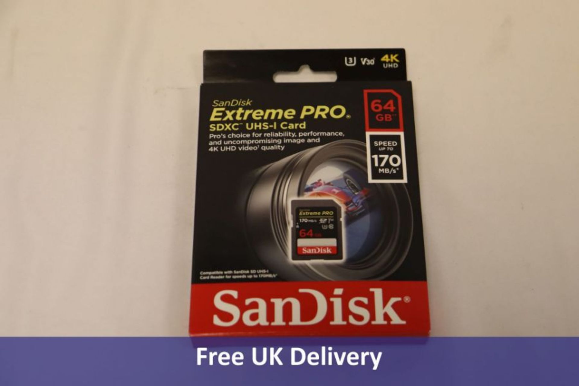 Five SanDisk 64GB Extreme PRO SDXC Cards