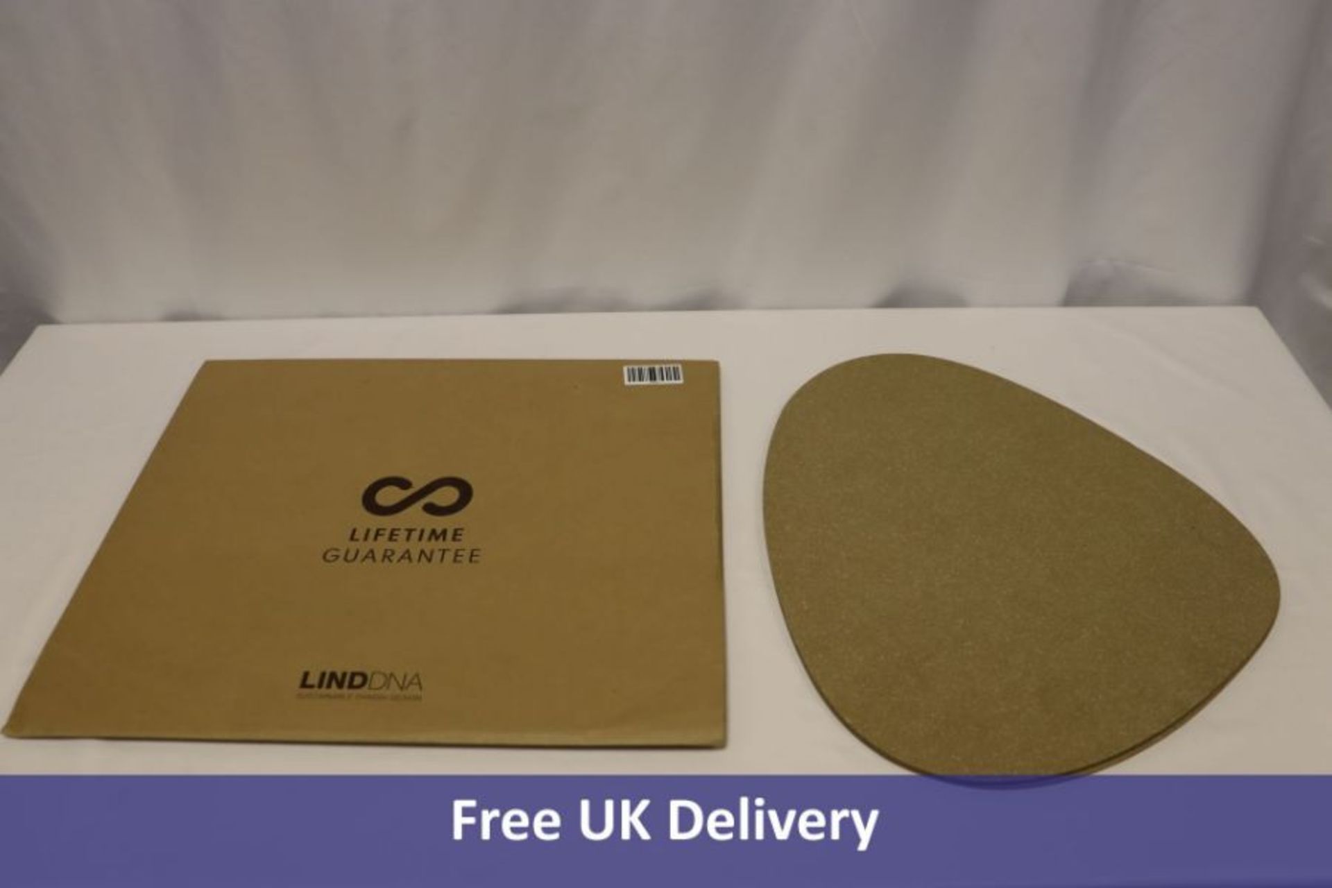 LindDna 4 Curve Leather Dinner Mats, Leather Hippo, Gold