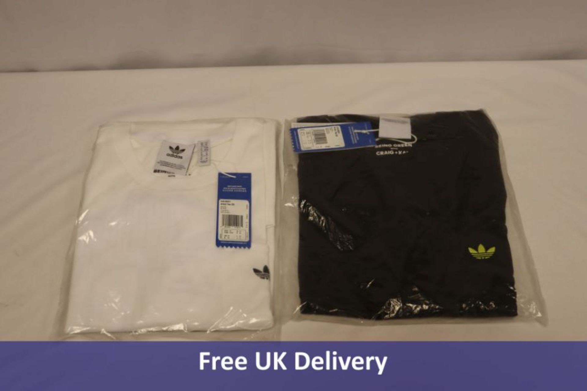 Two Adidas Men's Artist T-Shirts to include 1x White, Medium, HA4691, 1x Black, Medium, HA4690