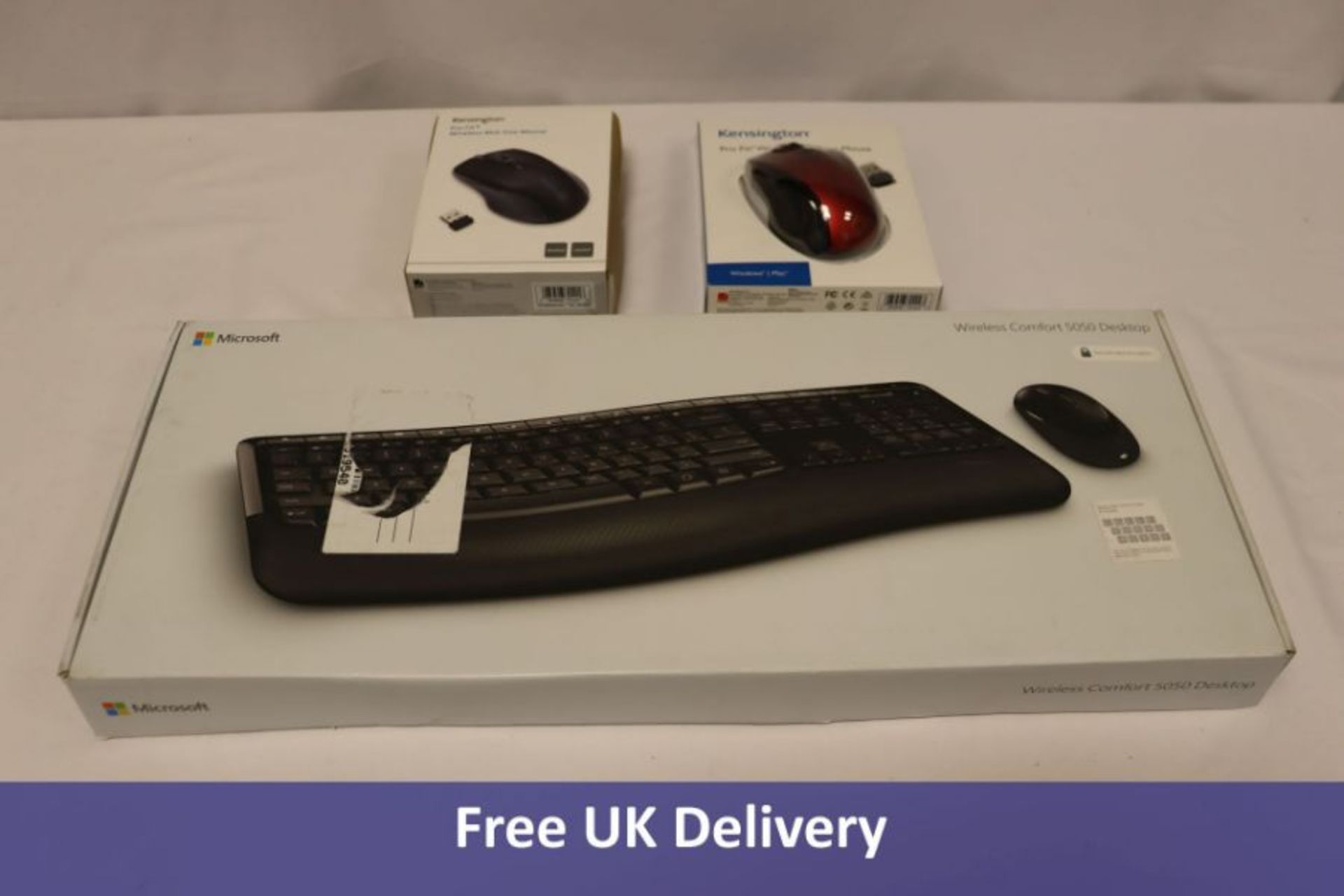 Three IT items to include 1x Microsoft Wireless Comfort 5050 Desktop, Mouse and Keyboard Combo, 1x K