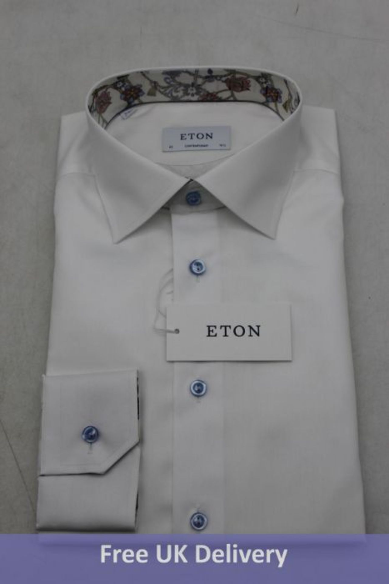 ETON Men's Contemporary Fine Twill Shirt, White, Size 42 / 16.5