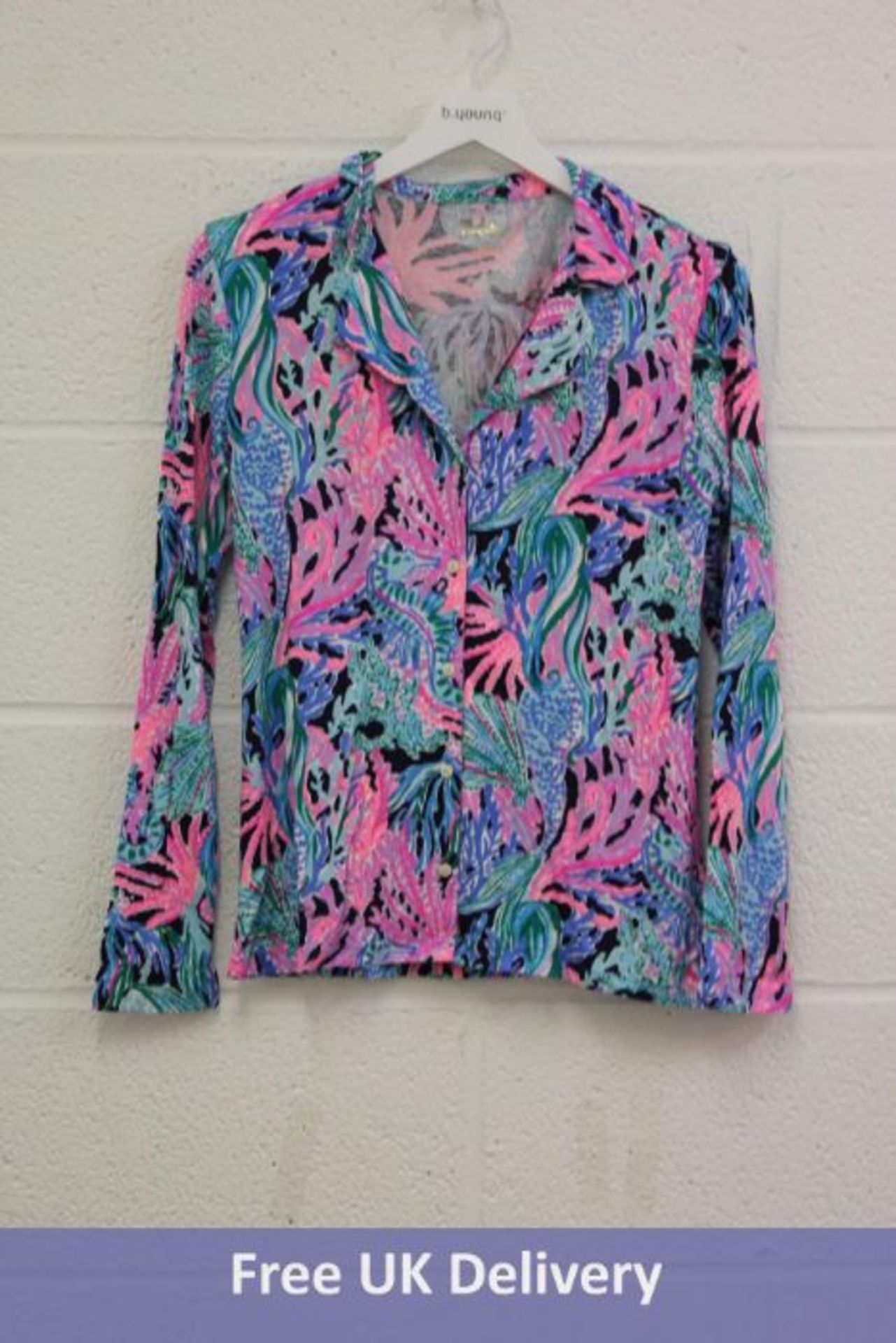 Lilly Pulitzer Women's Elsa Top Bringing Mermaid Back High Tide Navy Size S. Brand New With Tag