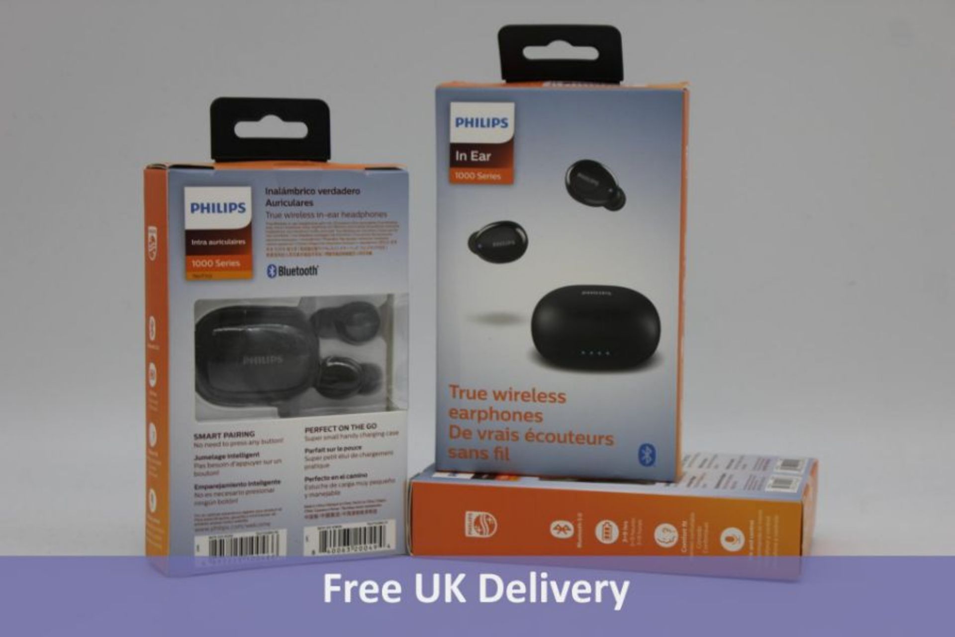 Three Philips True Wireless In Ear Bluetooth Earphone Earbuds