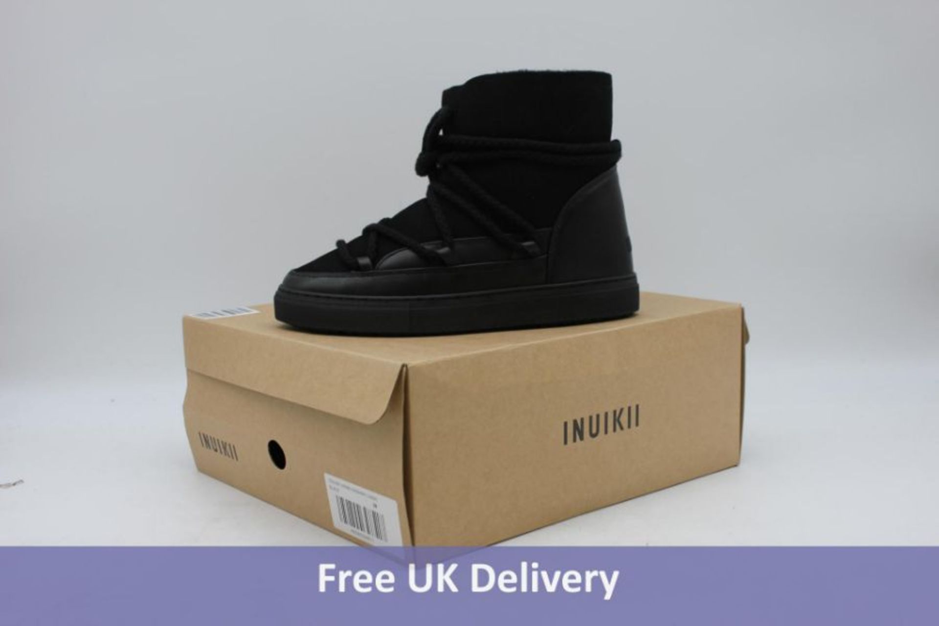 INUIKII Sneaker Classic Leather Ankle Boots, Black, UK 6