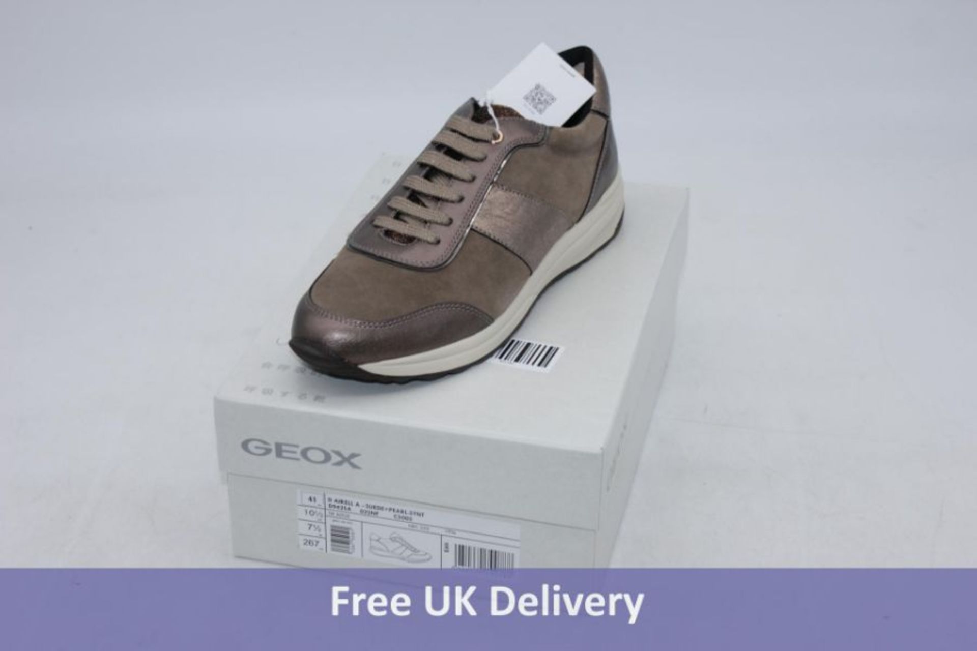 Two Geox Women's Airell Trainers, UK 7.5, 1x Black, 1x Dark Beige - Image 2 of 2