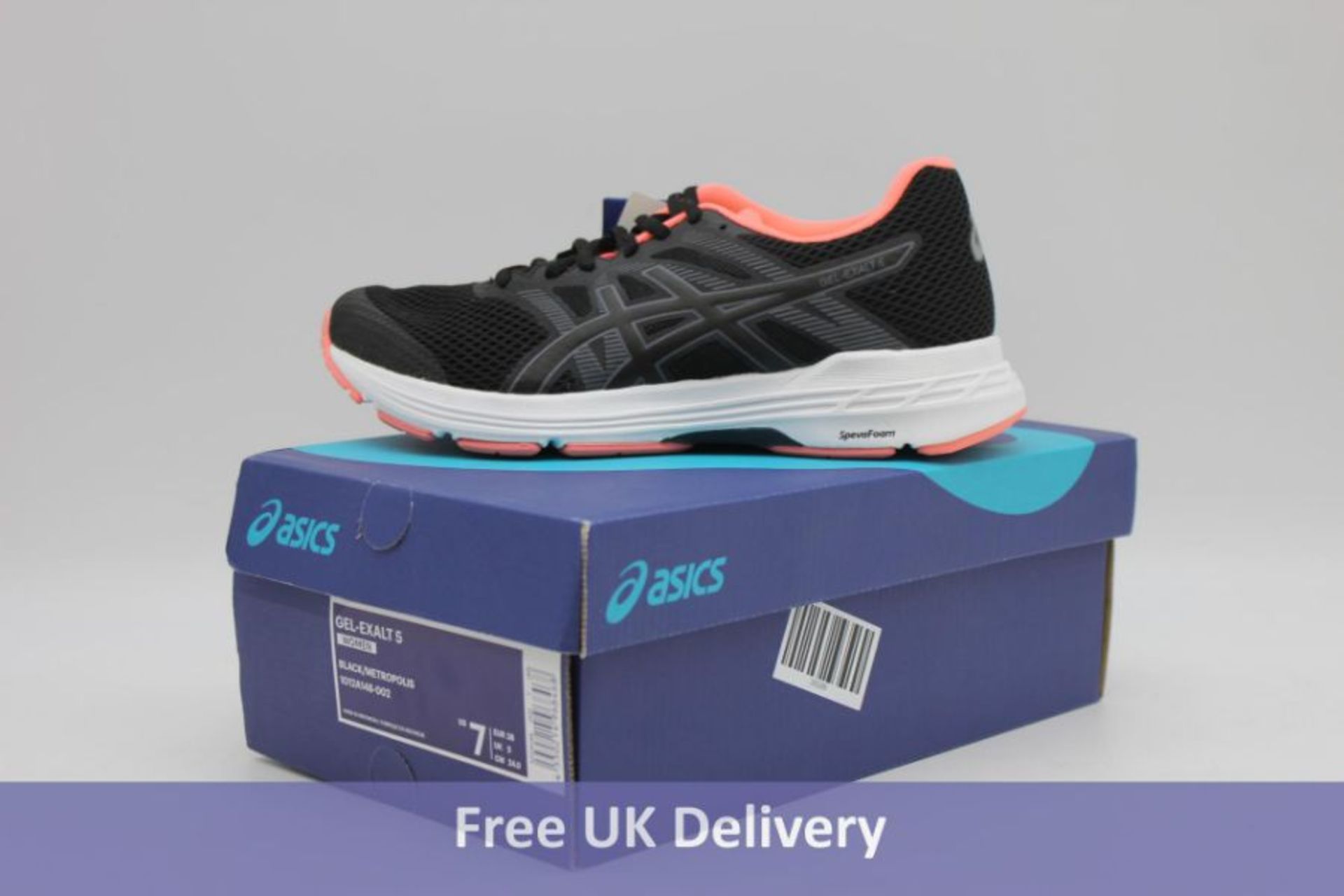 Two pairs of Asics Trainers to include 1x Gel-Exalts Women's Running Trainers, Black, UK 5 and 1x Ge