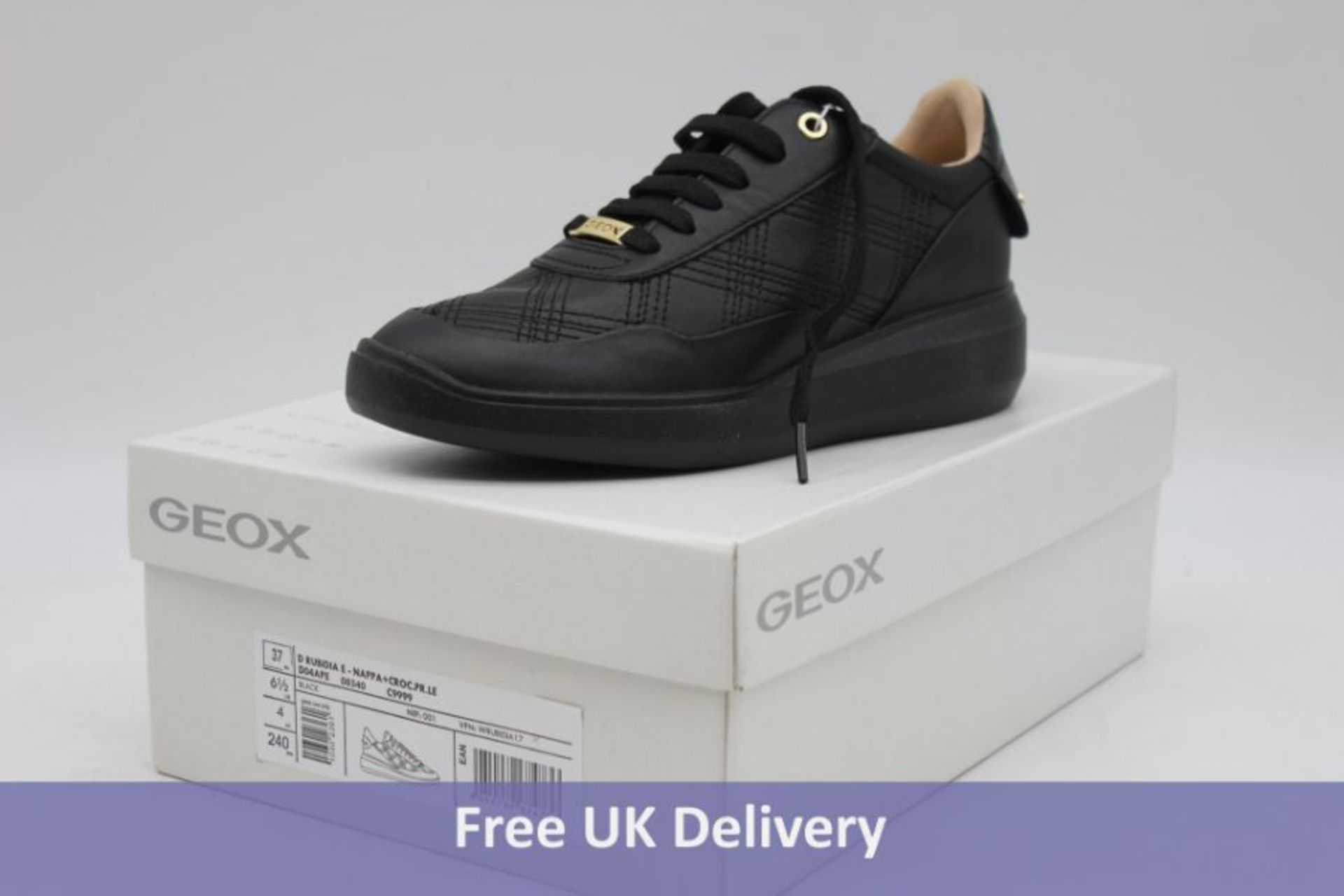 Two pairs of Geox Trainers to include 1x Rubidia Black, UK 4 and 1x Women's D Airella Trainer, Black