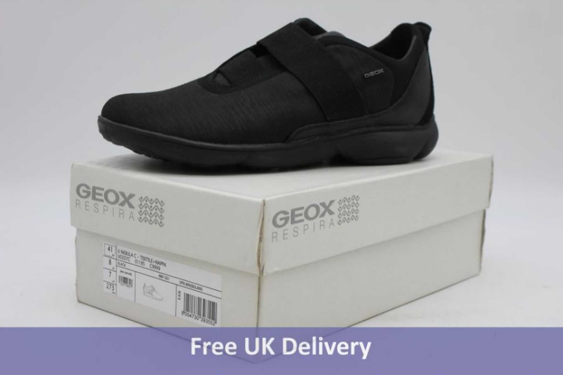 Two pairs of Geox Trainers to include 1x Nebula Suede Sneakers, Navy/Yellow, UK 7 and 1x Nebula Text - Image 2 of 2